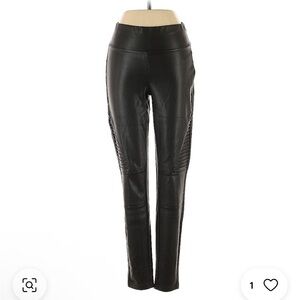 Black Skinny S Faux Leather Pants